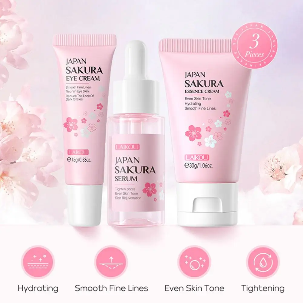 Sakura Skin Care Sets & Kits With Cleanser Serum Eye Cream essence Cream Beauty Products For Women Gift Sets Routine Travel Kit