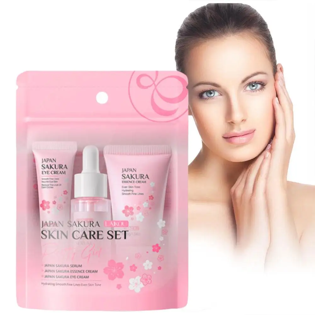 Sakura Skin Care Sets & Kits With Cleanser Serum Eye Cream essence Cream Beauty Products For Women Gift Sets Routine Travel Kit