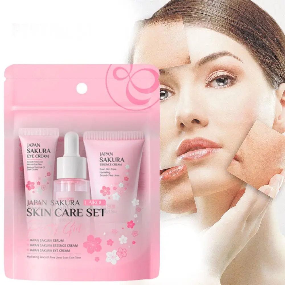 Sakura Skin Care Sets & Kits With Cleanser Serum Eye Cream essence Cream Beauty Products For Women Gift Sets Routine Travel Kit