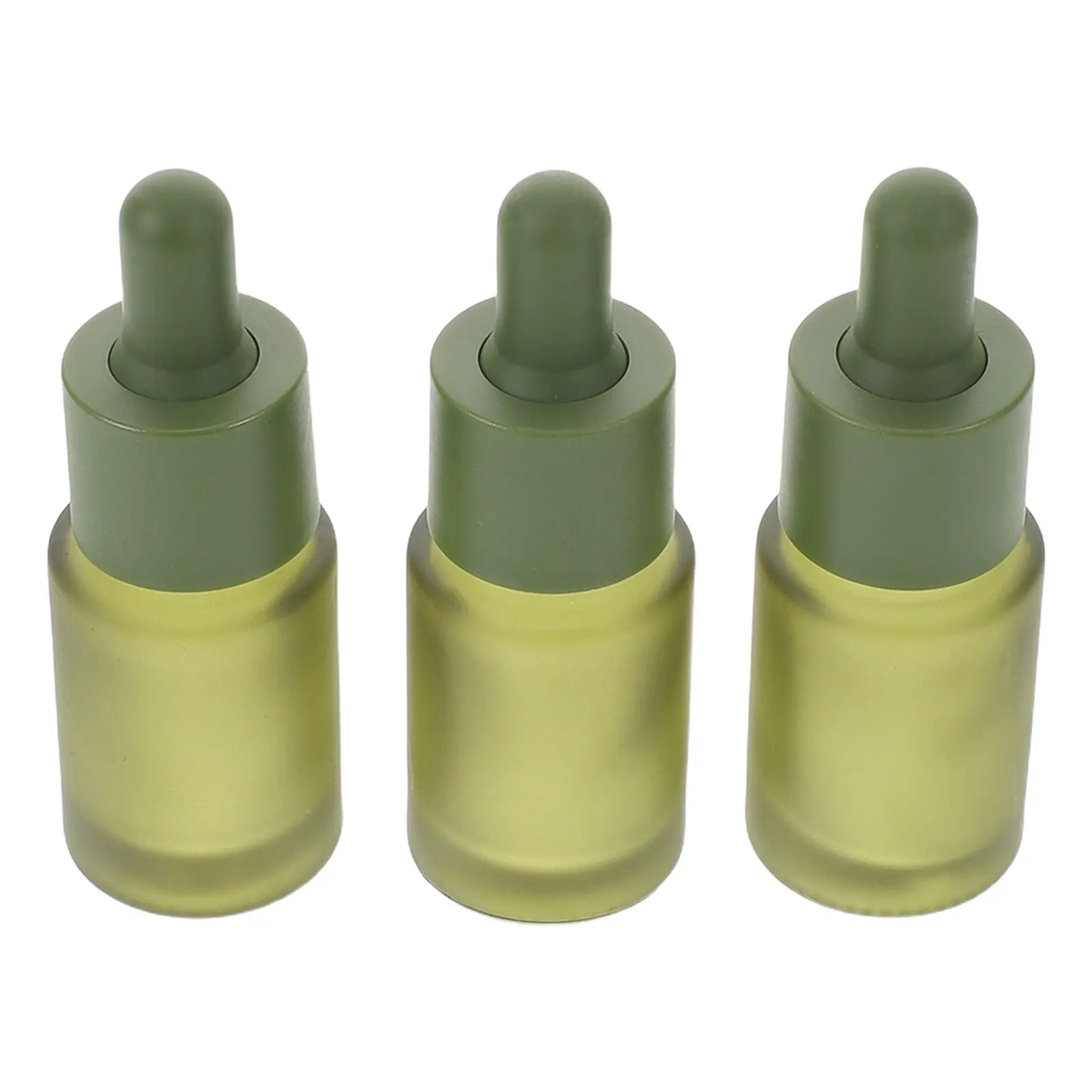 3Pcs 15Ml Green Frosted Glass Dropper Bottles for Essential Oils Aromatherapy Skincare Serums Perfume Use Empty