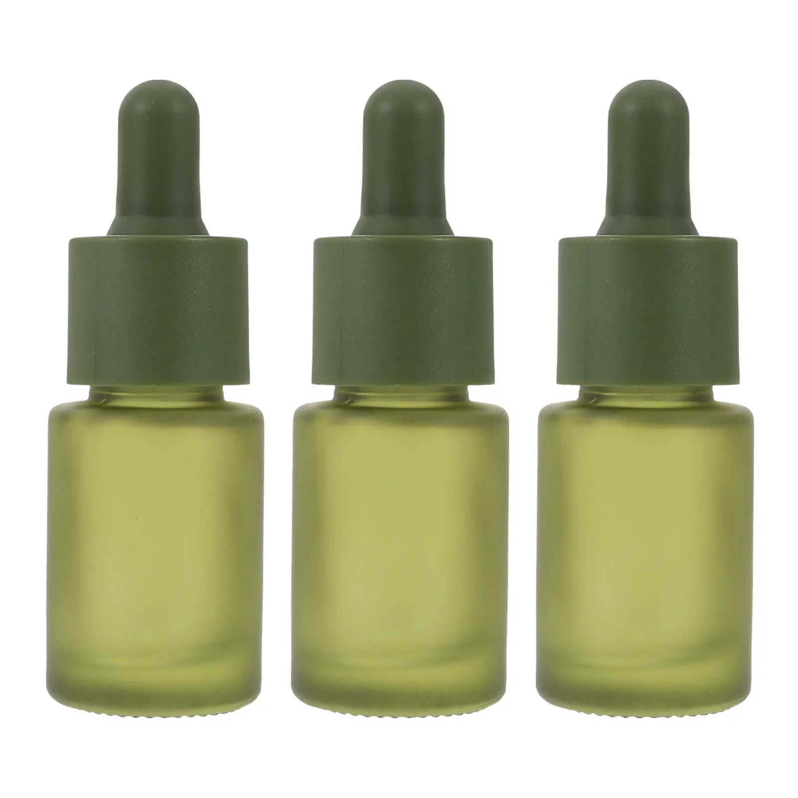 3Pcs 15Ml Green Frosted Glass Dropper Bottles for Essential Oils Aromatherapy Skincare Serums Perfume Use Empty
