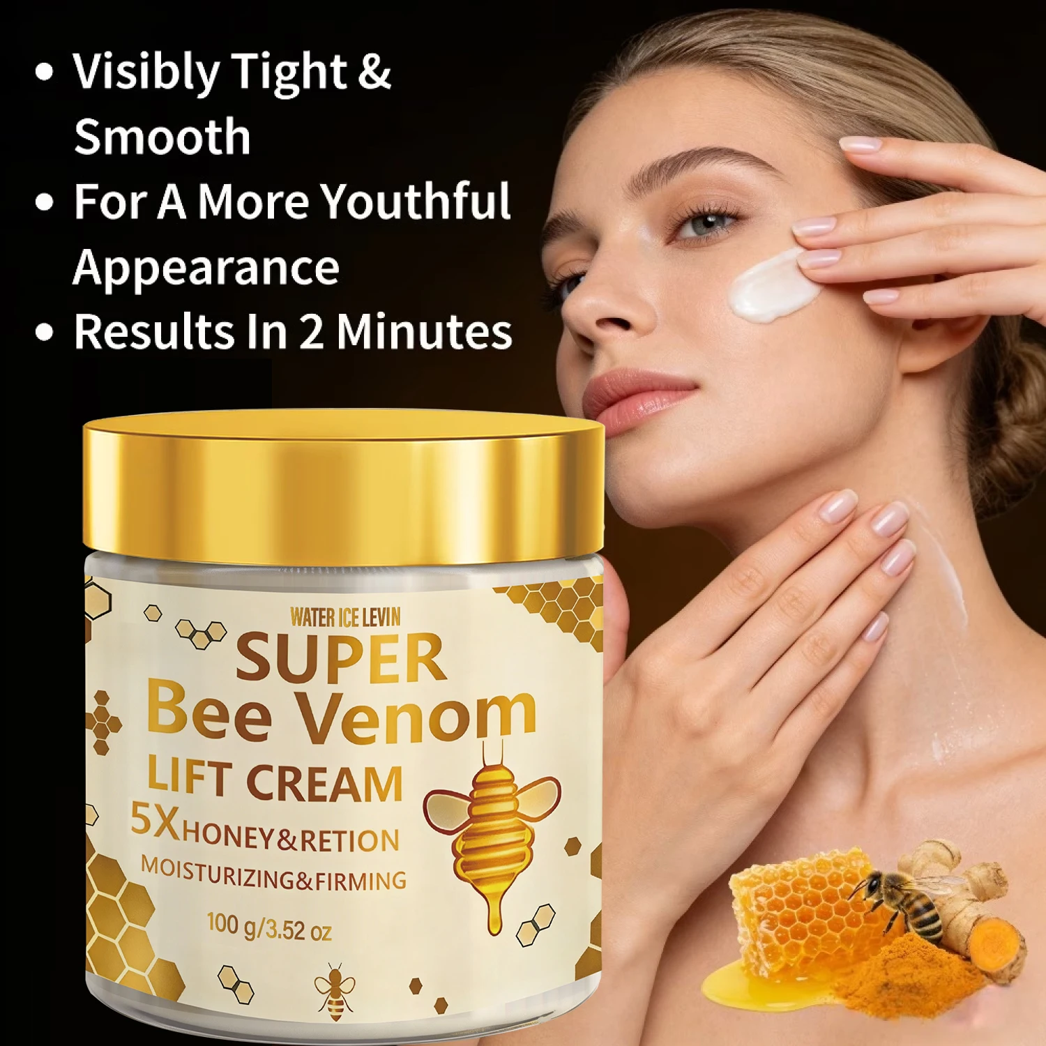 Super Bee Venom Lift Firming Face Cream, with Retinol & Hyaluronic Acid, Moisturizing Anti-Aging, Niacinamide