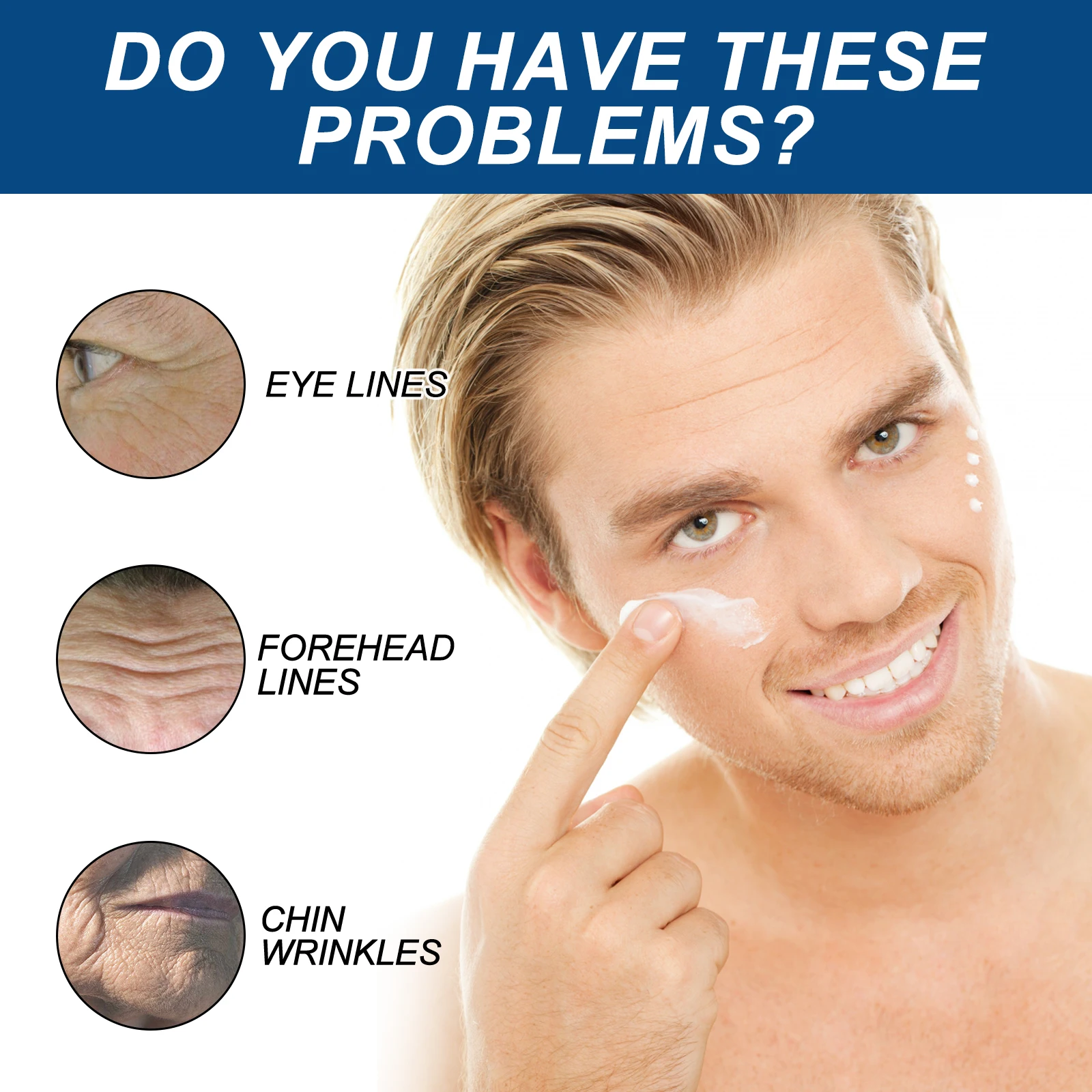 Men's Retinol Face Cream Hyaluronic Firming Lifting Brightening Fade Fine Lines Anti Puffiness Moisturizing Nourishing Skin Care