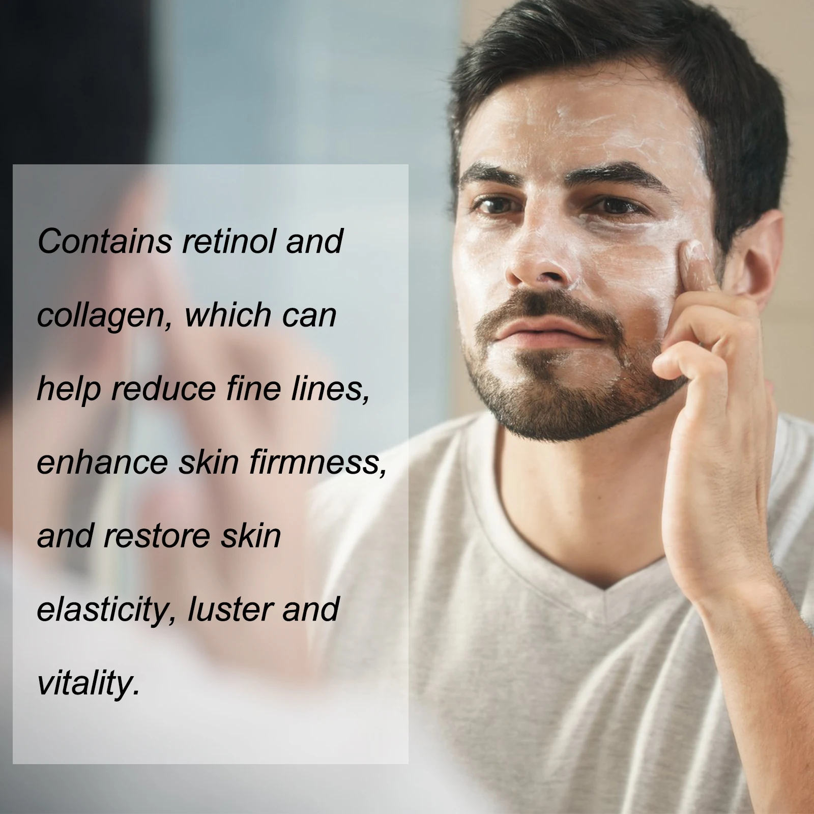Men's Retinol Face Cream Hyaluronic Firming Lifting Brightening Fade Fine Lines Anti Puffiness Moisturizing Nourishing Skin Care