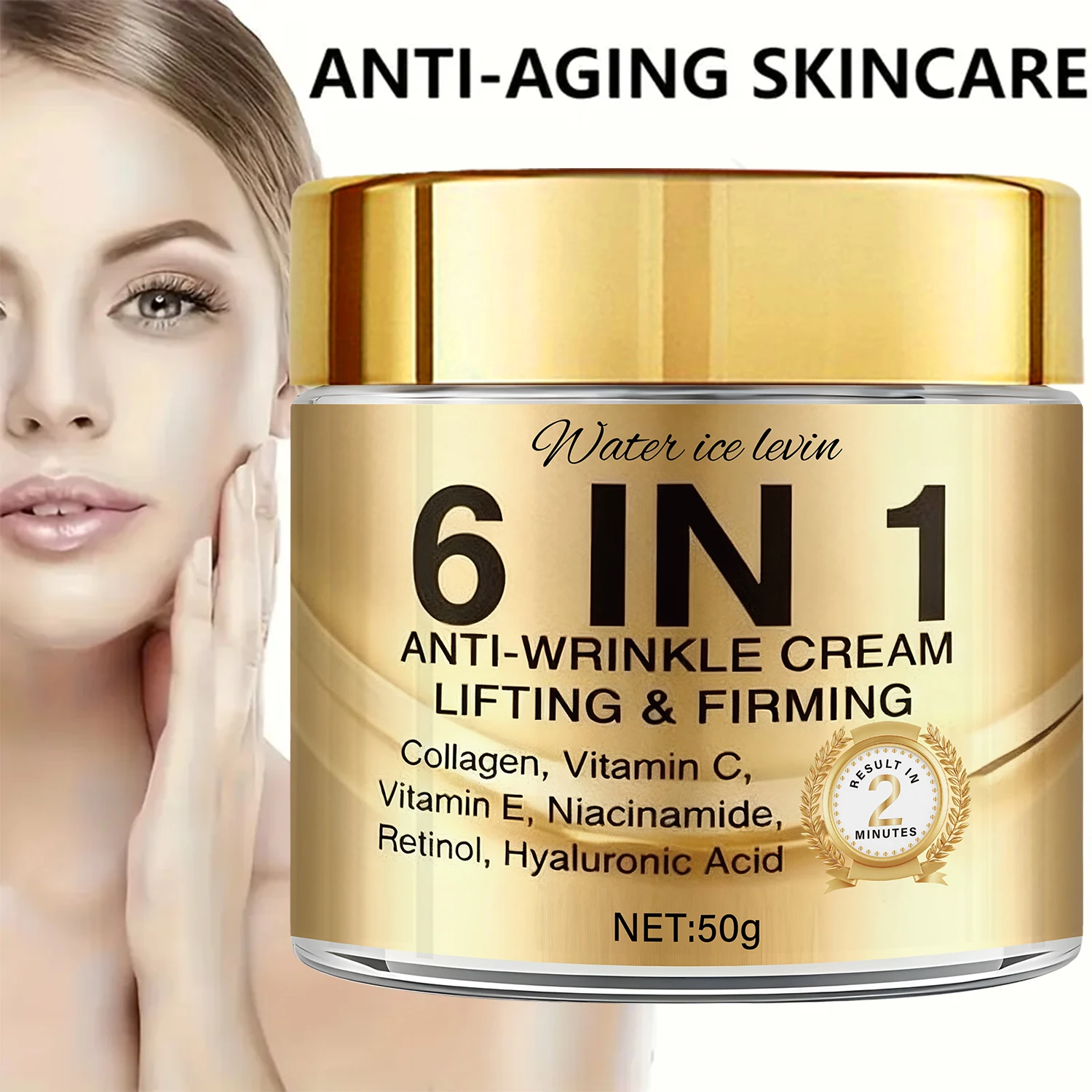 6 in 1 Anti-Wrinkle Cream with Collagen, Retinol & Hyaluronic Acid, Lifts, Firms & Nourishes for Softer, Confident Skin