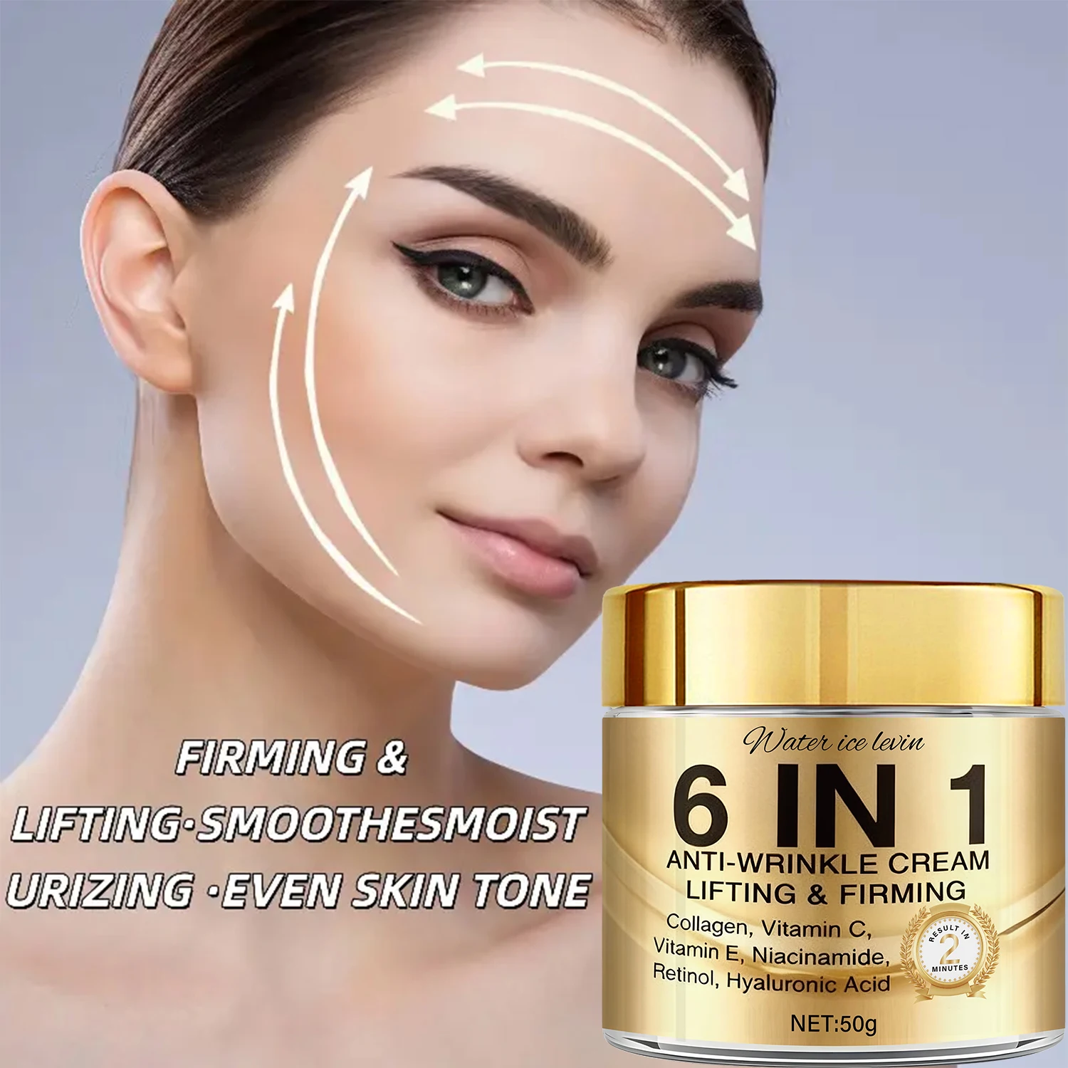6 in 1 Anti-Wrinkle Cream with Collagen, Retinol & Hyaluronic Acid, Lifts, Firms & Nourishes for Softer, Confident Skin