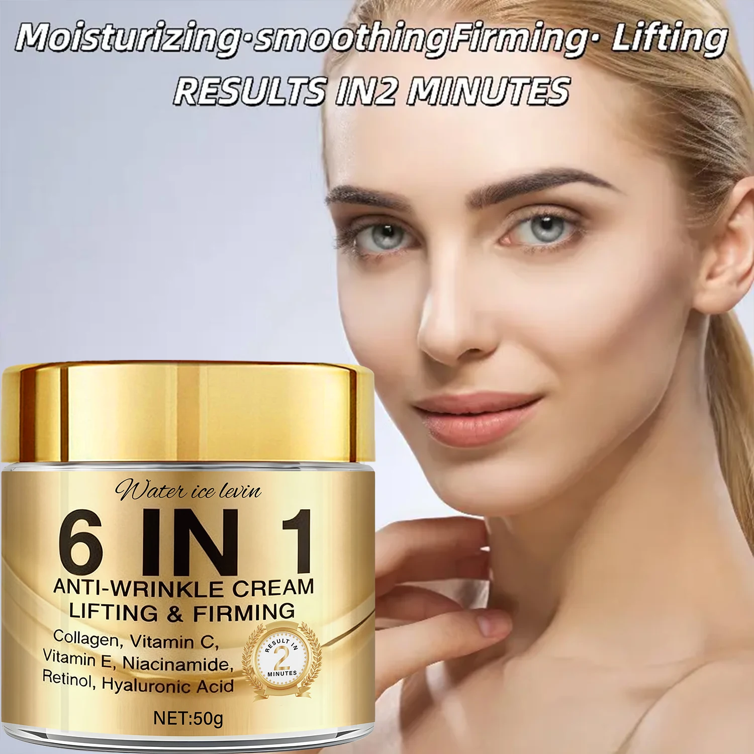 6 in 1 Anti-Wrinkle Cream with Collagen, Retinol & Hyaluronic Acid, Lifts, Firms & Nourishes for Softer, Confident Skin