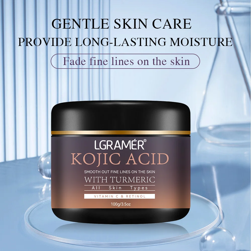 Kojic Acid Vitamin C &Turmeric Moisturizer Face Cream Fade Dark Spot Wrinkle Brightening Skin Firming Tighten Lighten Face Cream