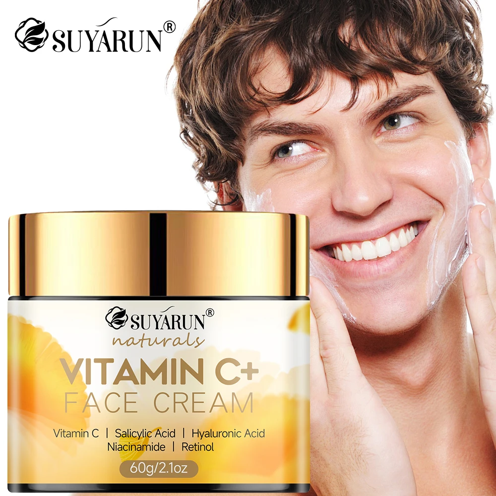 SUYARUN Hyaluronic Acid & Honey Vitamin C Face Cream - Brightening Anti-Aging Moisturizer, Hydrating Day/Night Cream for Skin.