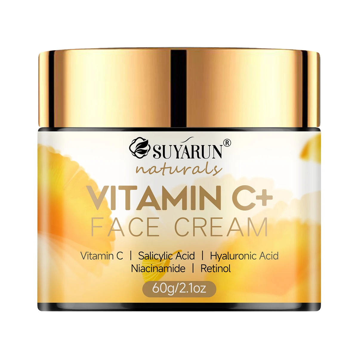 SUYARUN Hyaluronic Acid & Honey Vitamin C Face Cream - Brightening Anti-Aging Moisturizer, Hydrating Day/Night Cream for Skin.