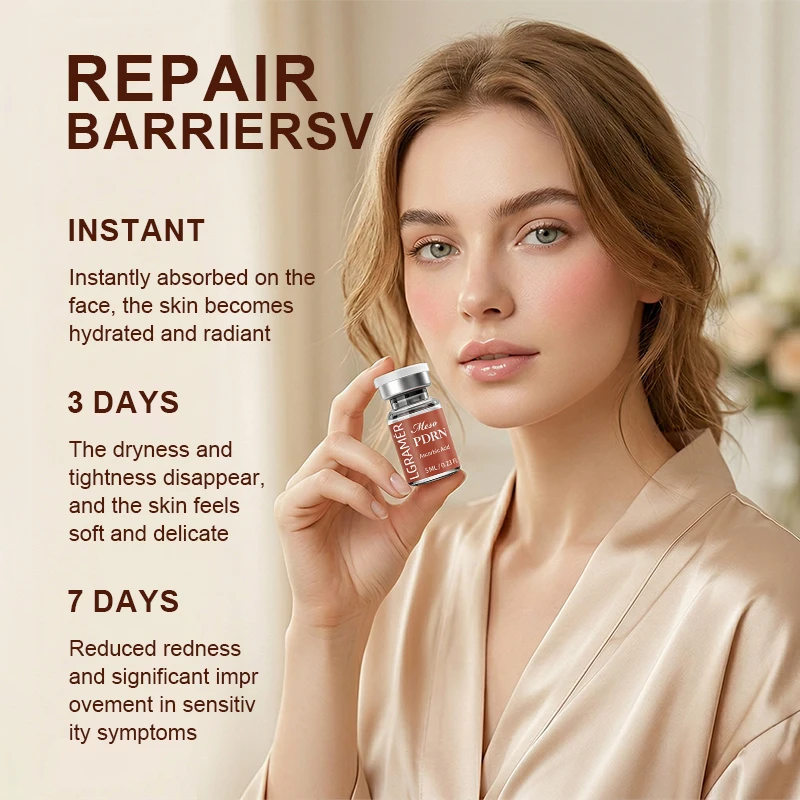 PDRN Salmon DNA Serum for Facial Hydro Glow Vitamin C Skin Booster Brighten Korean Skincare Hydration 5ml*1/10 Ascorbic Acid