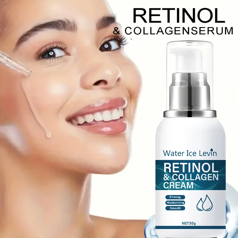 Retinol Collagen Cream, Deep Moisturizing and Firming Face Cream, Suitable for Sensitive Skin, Contains Vitamins A, B, C, and E, for a Clear and Radiant Complexion, Smooth and Soft Skin, for Day and Night Use, 50g
