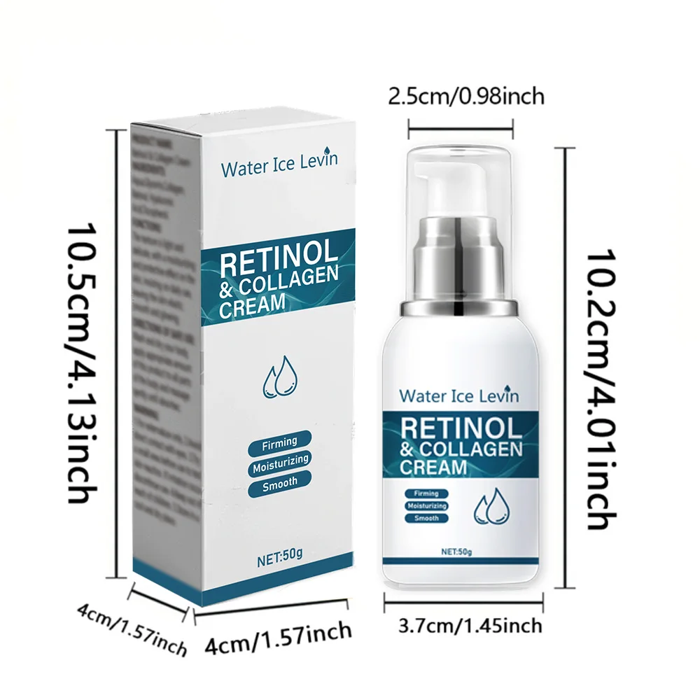 Retinol Collagen Cream, Deep Moisturizing and Firming Face Cream, Suitable for Sensitive Skin, Contains Vitamins A, B, C, and E, for a Clear and Radiant Complexion, Smooth and Soft Skin, for Day and Night Use, 50g