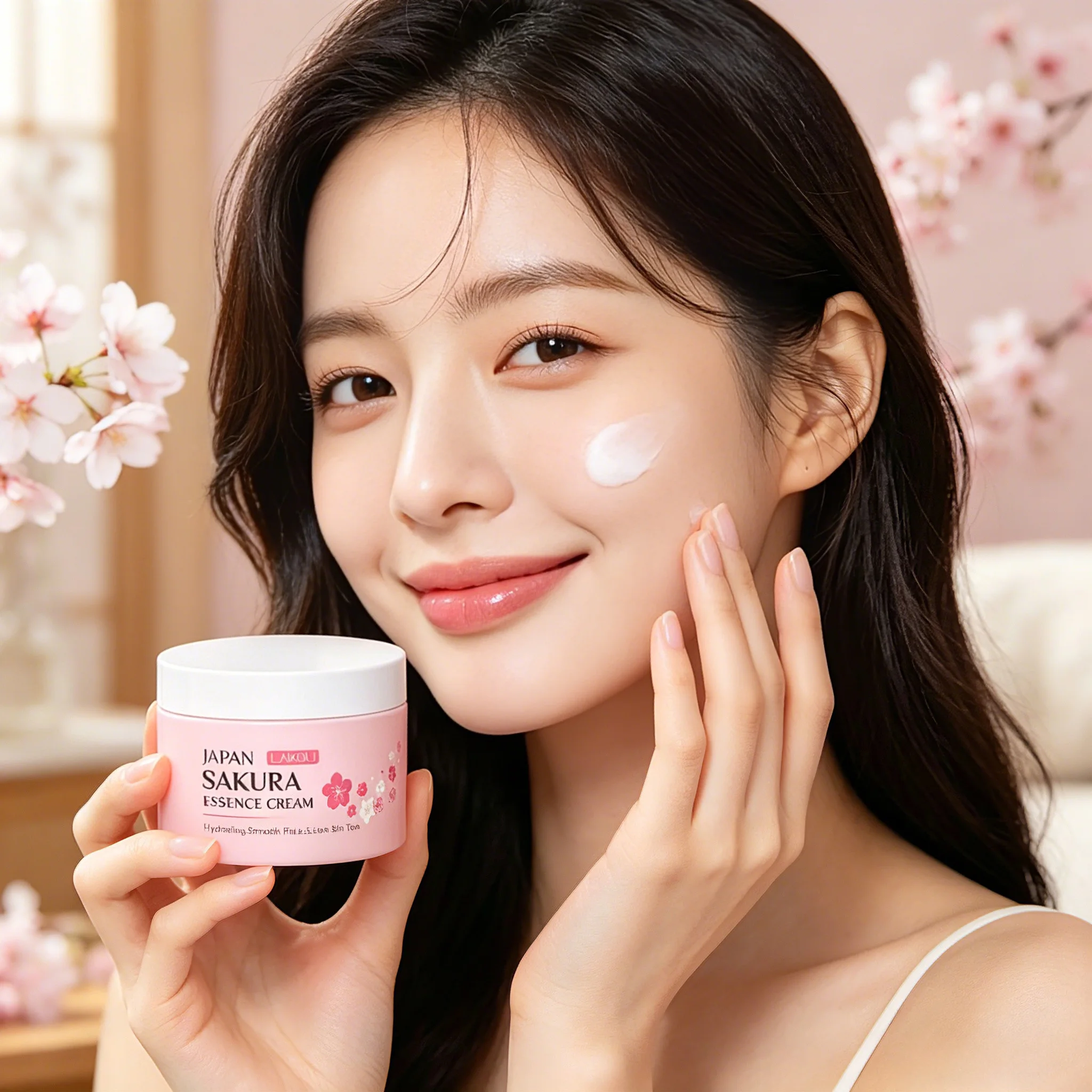 LAIKOU Japan Sakura Essence Cream Hydrating Smooth Fine Lines Even Skin Tone Moisturizing Face Cream Skin Care 25/60g