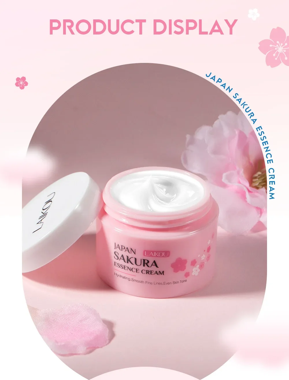 LAIKOU Japan Sakura Essence Cream Hydrating Smooth Fine Lines Even Skin Tone Moisturizing Face Cream Skin Care 25/60g
