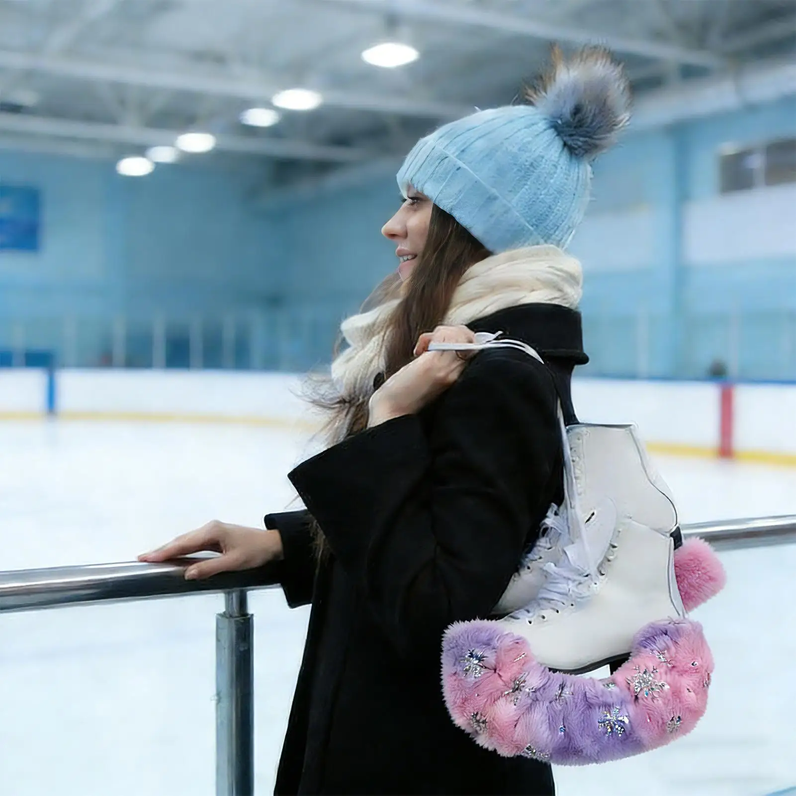 Ice Skate Guards Moisture-Wicking Soft Flannel Hockey Figure Accessories Figure Skate Guards for Boys Youth Women Men Adults