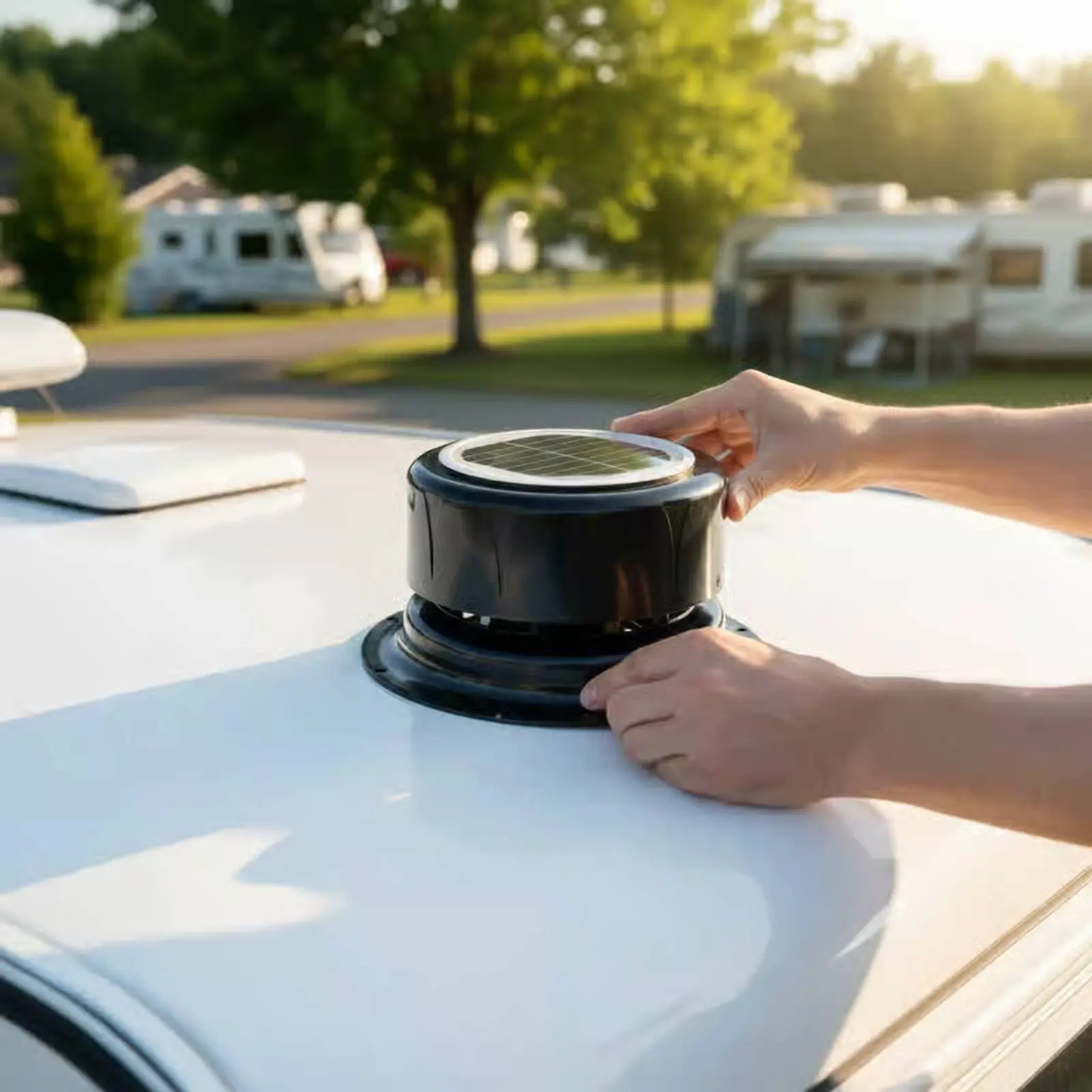 RV Dome Vent Fan High Air Circulation Solar Powered Roof Vent Fan Travel Trailer Roof Vent Moisture Control Solar Air Vent