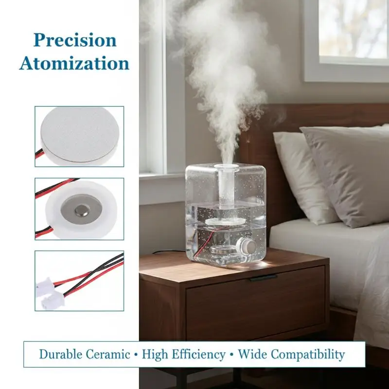 5pcs 16mm Mist Maker Replacement Atomizer Plate DIY Ultrasonic Film Moisturizing Transducer for Office Indoor Plant Scene