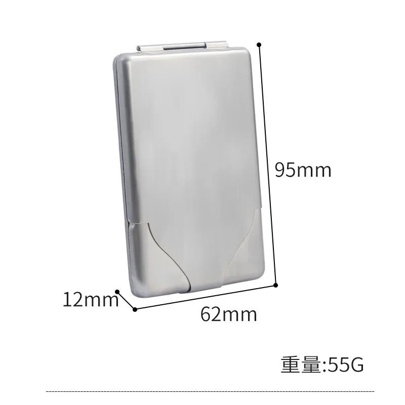 High-grade stainless steel clamshell cigarette case, moisture-proof, pressure-resistant, portable, dedicated cigarette accessory