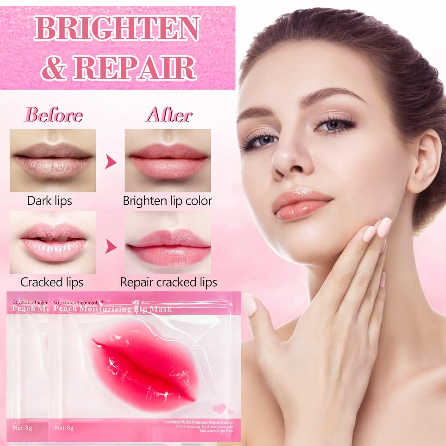 30 Pairs Lip Mask & Eye Mask, 24K Gold Crystal Gel Collagen Patches for Moisturizing and Anti-Aging, Perfect as Party Favors and