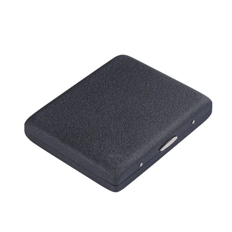 20 pack Black Frosted Metal Cigarette Box Portable waterproof Cigarette case Iron clip Resistant to Pressure Moisture Smoke Tool