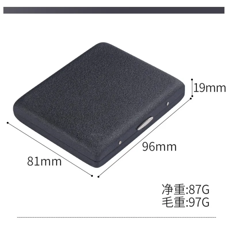 20 pack Black Frosted Metal Cigarette Box Portable waterproof Cigarette case Iron clip Resistant to Pressure Moisture Smoke Tool