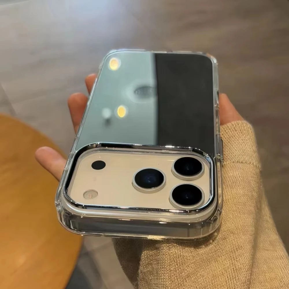 Luxury Acrylic Makeup Mirror Phone Case For iPhone 17 Pro Max 16 15 14 13 12 11 Pro Max XS X XR 16 Plus Plating Shockproof Cover