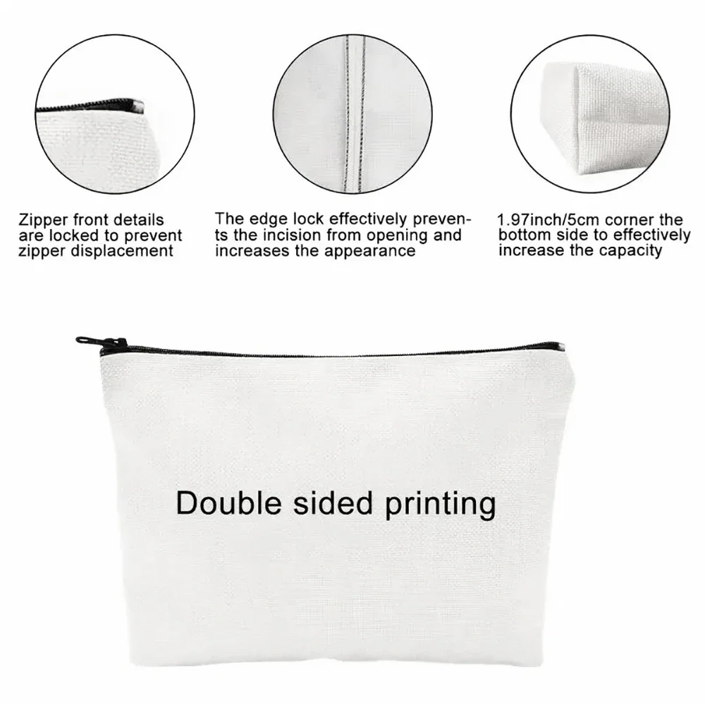 Korean-Style Anime Girl Makeup Bag Custom Name/Text Beauty Case Durable Cloth Travel Organizer Women Chic Gift Storage Pouch