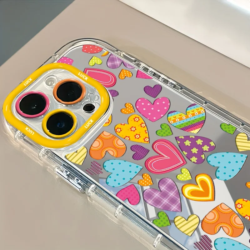 Vibrant Heart Makeup Mirror Design Phone Case For iPhone 17 Pro Max 17 Air 15 16 14 13 12 11 Plus 7 8 XR XS X  Fashion Cover