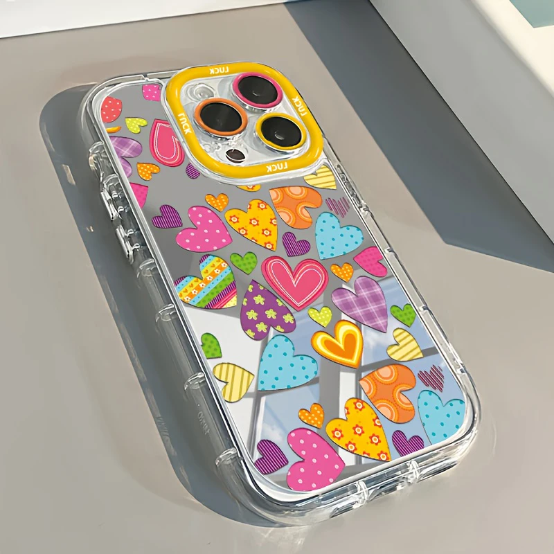 Vibrant Heart Makeup Mirror Design Phone Case For iPhone 17 Pro Max 17 Air 15 16 14 13 12 11 Plus 7 8 XR XS X  Fashion Cover