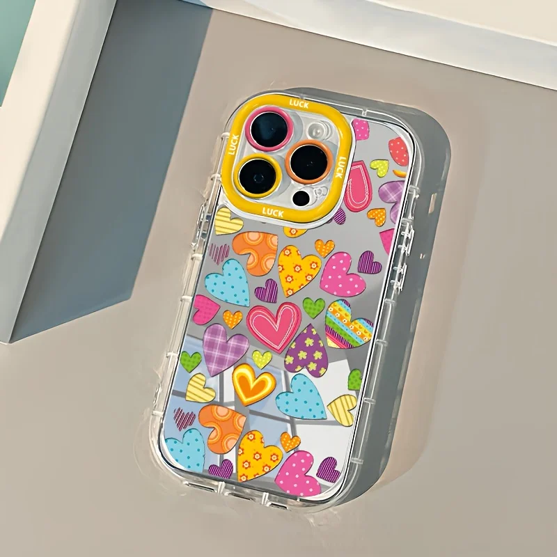 Vibrant Heart Makeup Mirror Design Phone Case For iPhone 17 Pro Max 17 Air 15 16 14 13 12 11 Plus 7 8 XR XS X  Fashion Cover