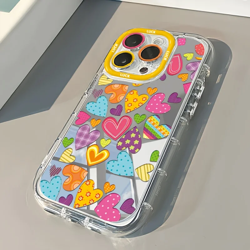 Vibrant Heart Makeup Mirror Design Phone Case For iPhone 17 Pro Max 17 Air 15 16 14 13 12 11 Plus 7 8 XR XS X  Fashion Cover