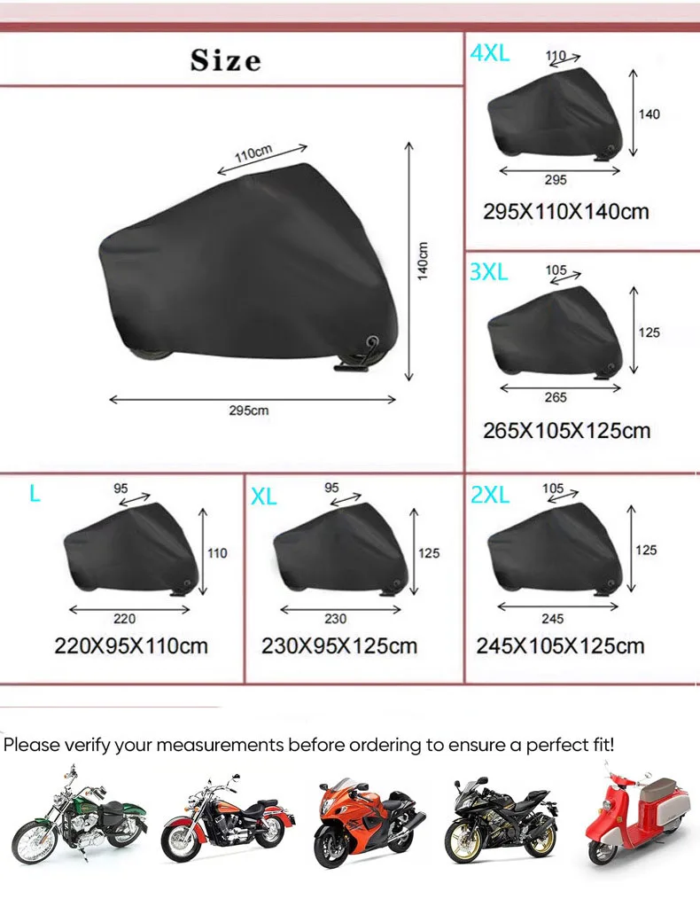 Motorcycle cover rain cover thickened sunscreen car cover M-4XL