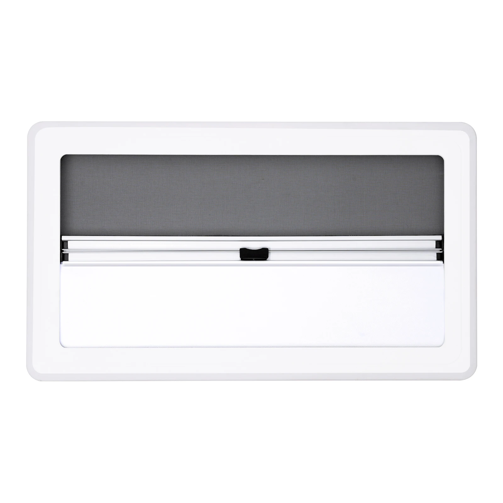 Caravan Ventilation Window 900x500mm Outswing RV Window Double Acrylic w/ Sunscreen Black Frame for Motorhome Camper Van Upgrade