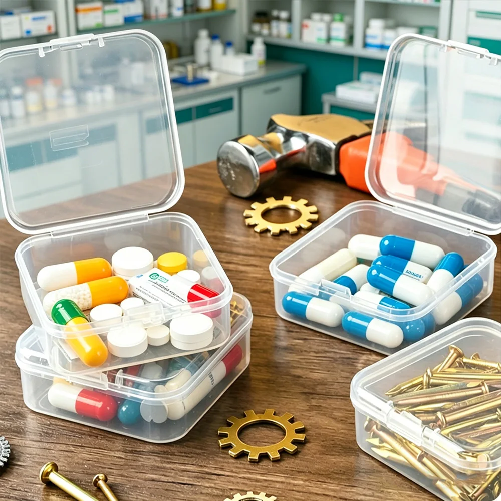 Multifunctional Desktop Organizer Box with Multiple Independent Compartments for Pills Jewelry Small Gadgets