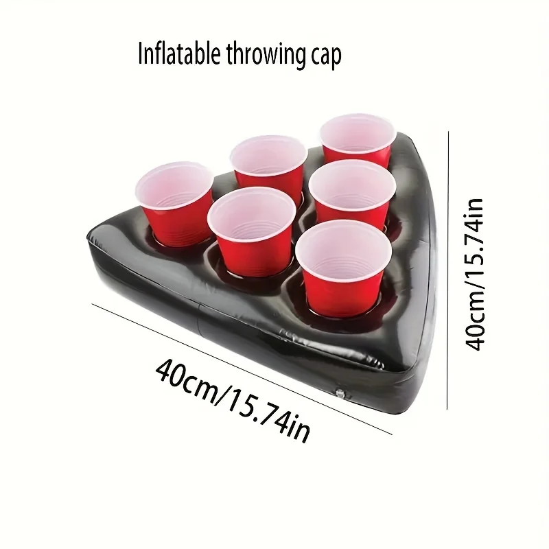 Inflatable Triangle Hat for Ping Pong Toss Game Fun Tossing Props Inflatable Beer Soda Drink Cup Holder Exciting Party Toys