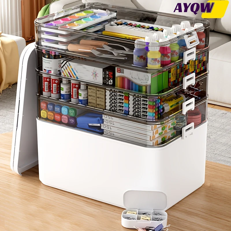 Multifunctional Multi-Layer Storage Box with Handle, Large/Extra-Large Size - for Stationery Storage, Sewing Supplies Storage, Office Supplies, Durable Waterproof Medicine Box/Medicine Case, Storage Box with Separate Small Medicine Boxes, Suitable for Hom