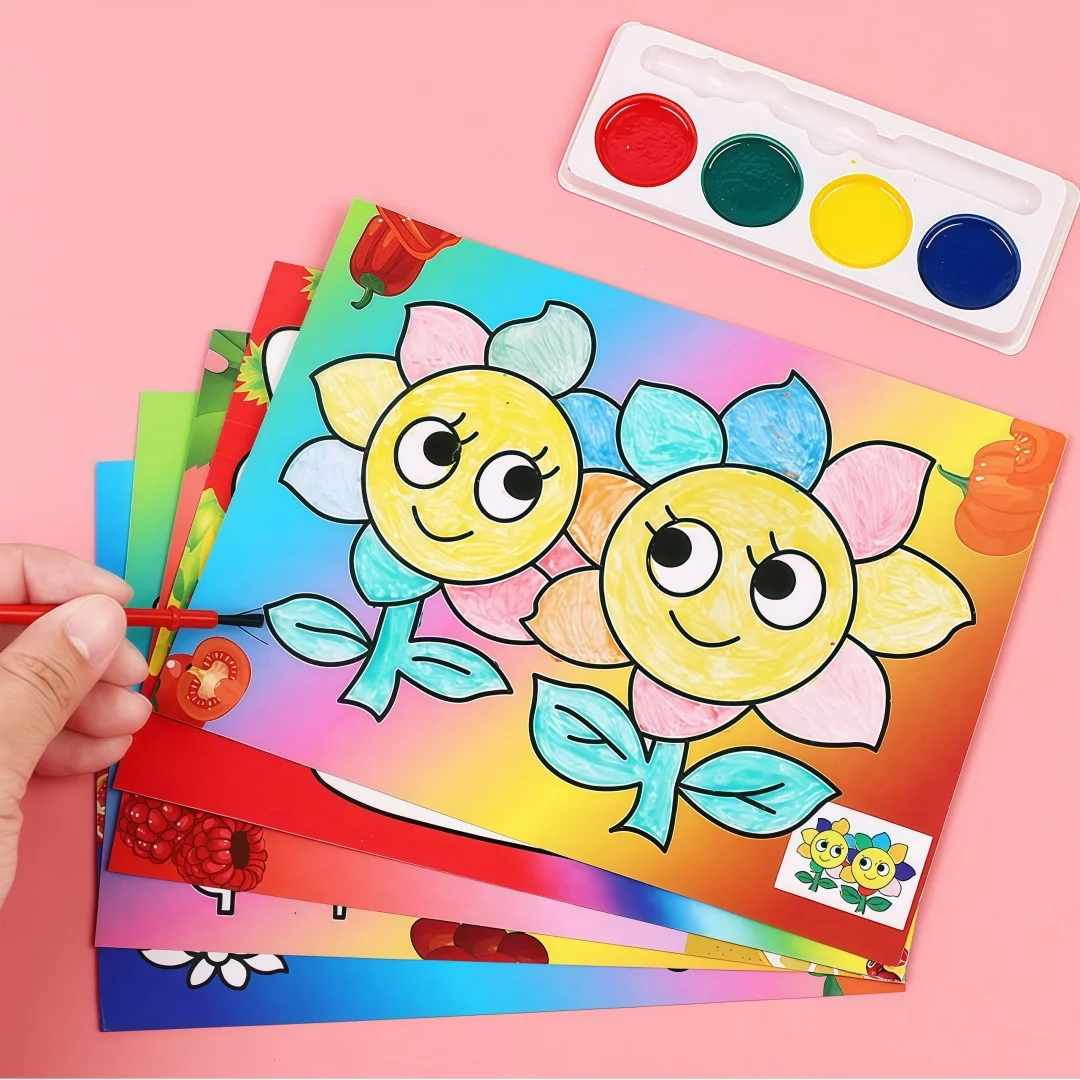 20 PCS DIY Multi-Style Random Cartoon Paint Coloring Graffiti Painting Party Favors Back to School Reward Carnival Gift Set