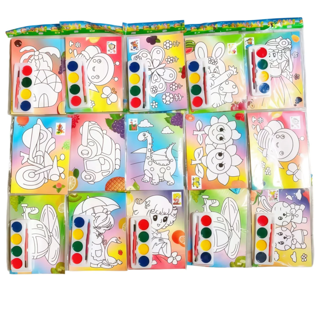 20 PCS DIY Multi-Style Random Cartoon Paint Coloring Graffiti Painting Party Favors Back to School Reward Carnival Gift Set