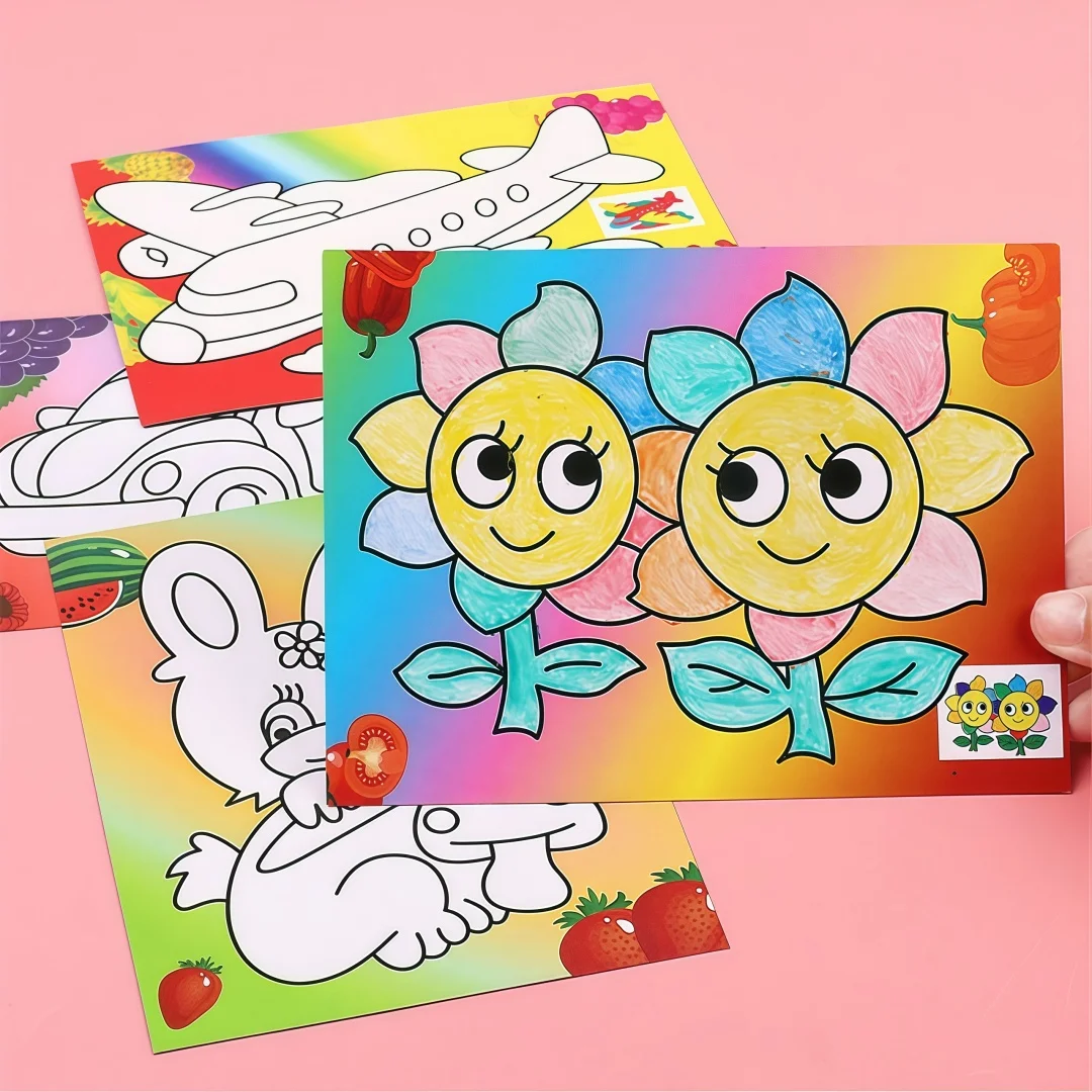 20 PCS DIY Multi-Style Random Cartoon Paint Coloring Graffiti Painting Party Favors Back to School Reward Carnival Gift Set