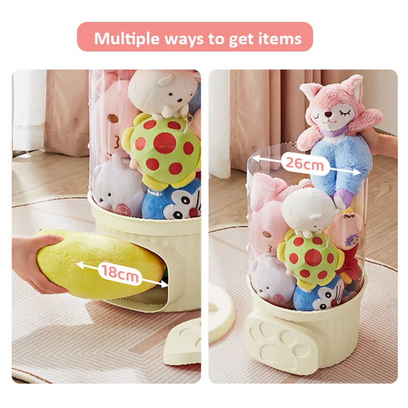 Transparent Doll Plush Storage Box Bucket Moistureproof Stuffed Animal Organizer Tube for Children's Toys Home Organization