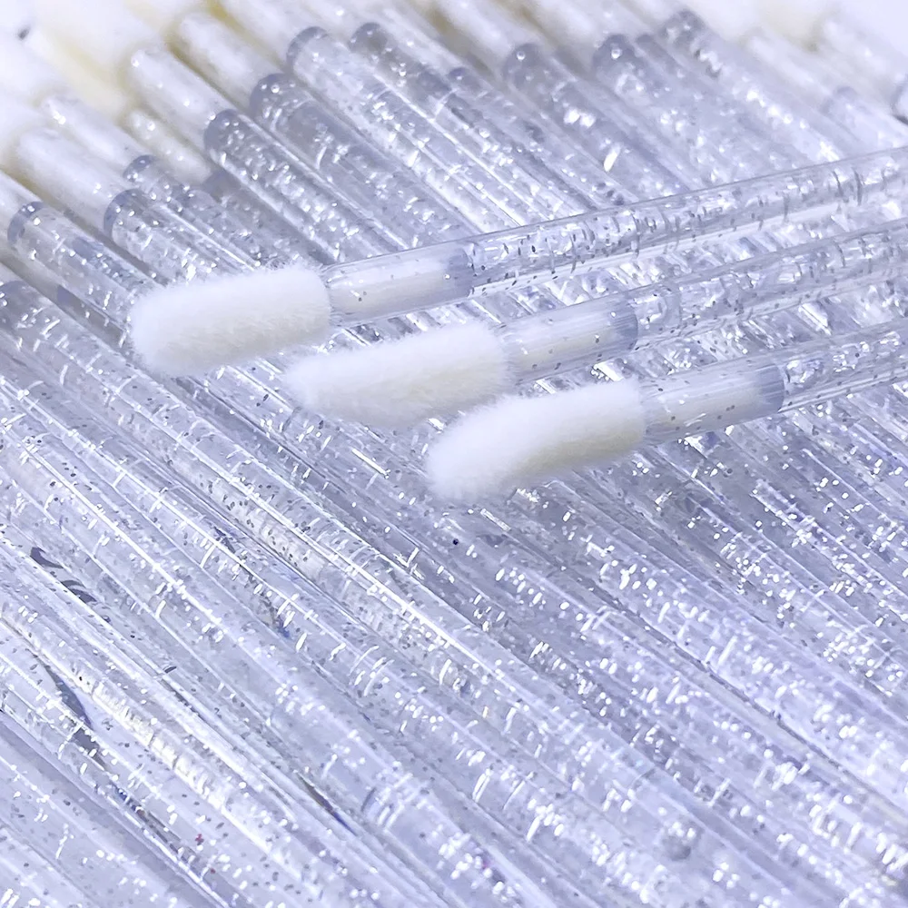 100/300pcs Disposable Lip Brush Crystal Lipstick Brush Lip Gloss Applicator Wands Eyelash Wands Applicators Makeup Beauty Tools