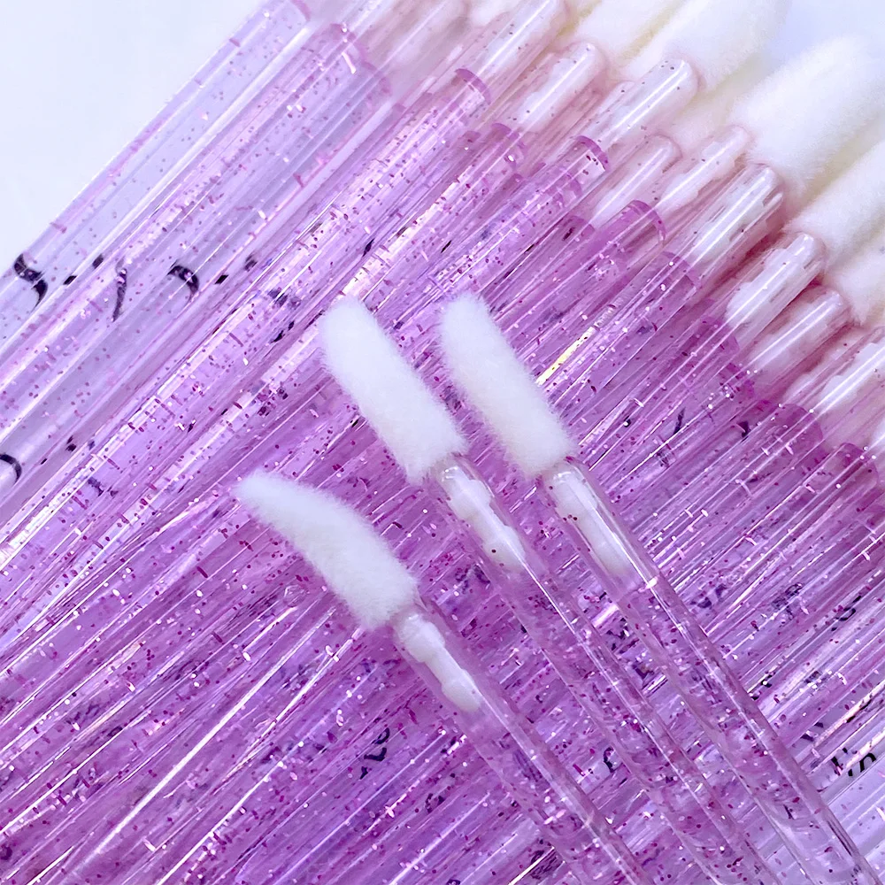 100/300pcs Disposable Lip Brush Crystal Lipstick Brush Lip Gloss Applicator Wands Eyelash Wands Applicators Makeup Beauty Tools