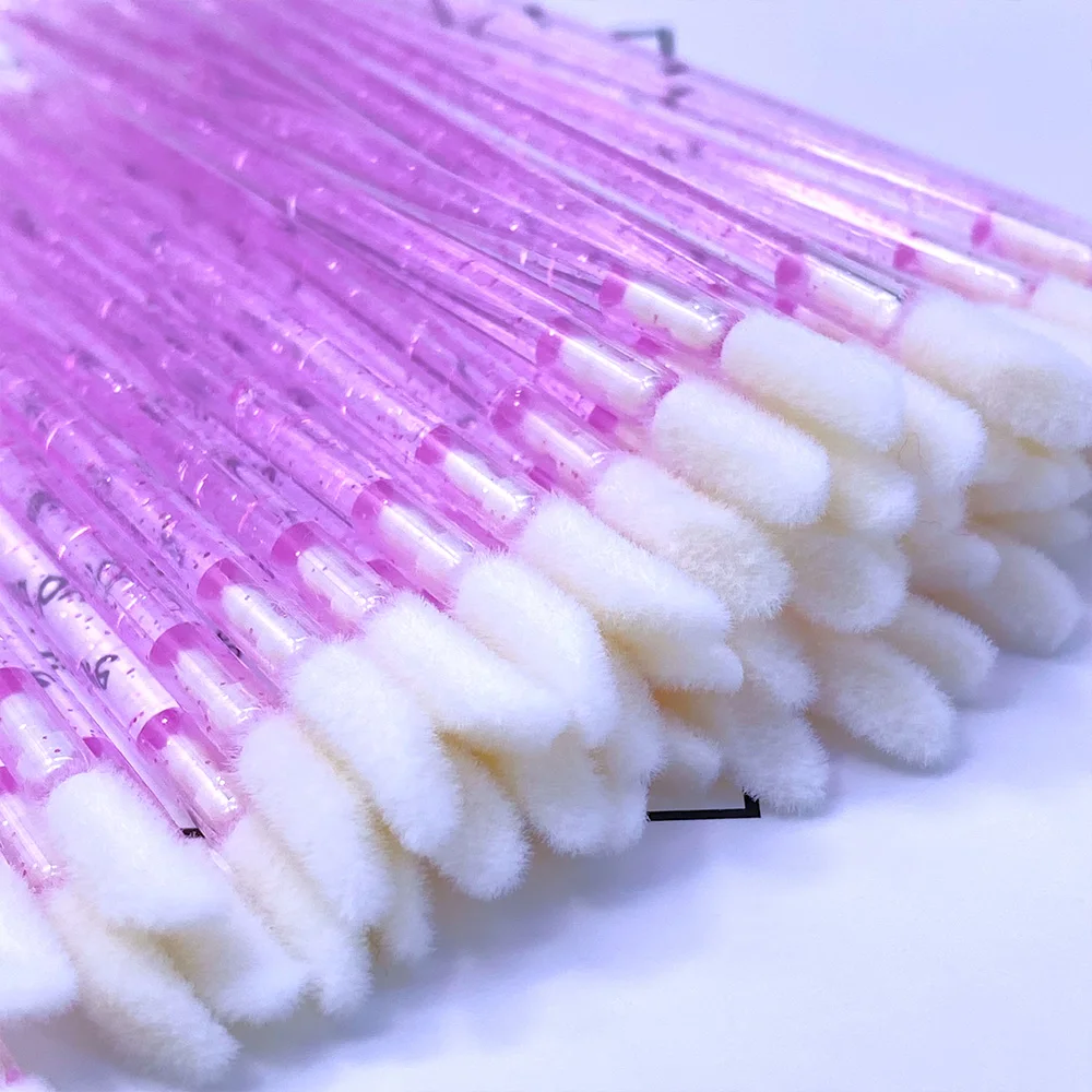 100/300pcs Disposable Lip Brush Crystal Lipstick Brush Lip Gloss Applicator Wands Eyelash Wands Applicators Makeup Beauty Tools