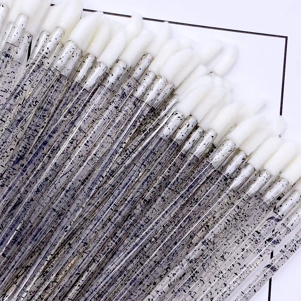 100/300pcs Disposable Lip Brush Crystal Lipstick Brush Lip Gloss Applicator Wands Eyelash Wands Applicators Makeup Beauty Tools