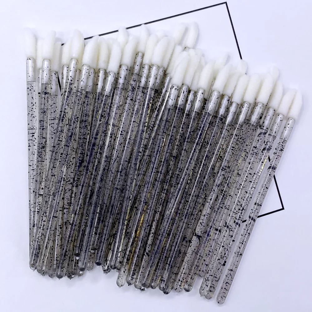 100/300pcs Disposable Lip Brush Crystal Lipstick Brush Lip Gloss Applicator Wands Eyelash Wands Applicators Makeup Beauty Tools