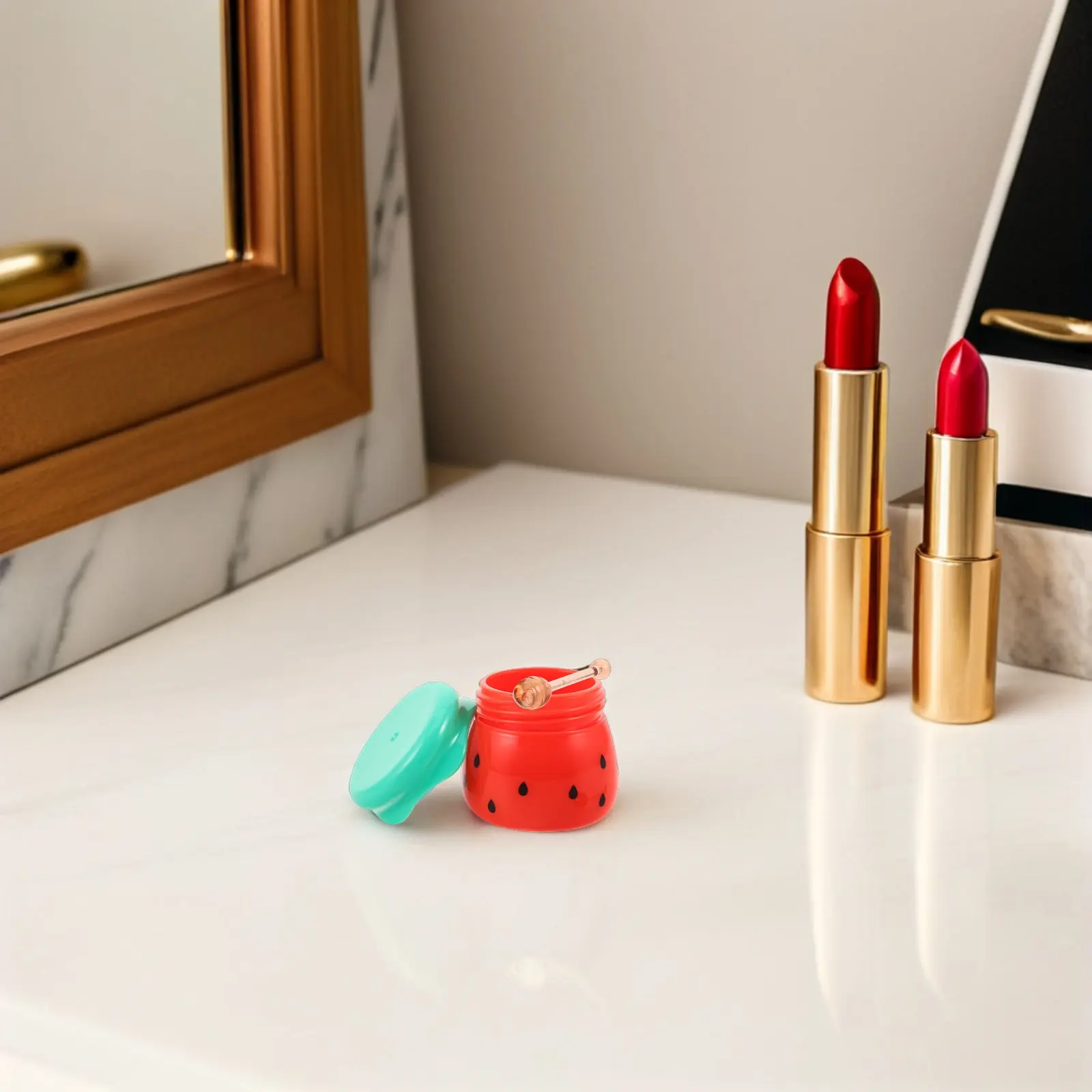 8Pcs Empty Lip Mask Jars Compact Honey Pot Shaped Plastic Containers with Applicator for Travel Home Refillable Lip Balm Gloss