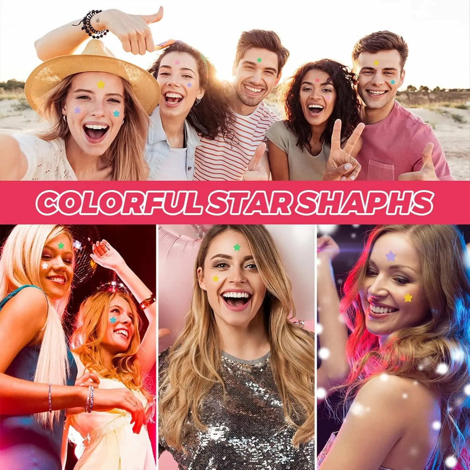 280/1120/1680pcs of multi-color star acne patches, facial acne patches, concealer acne patches, and pimples patches, ultra-thin