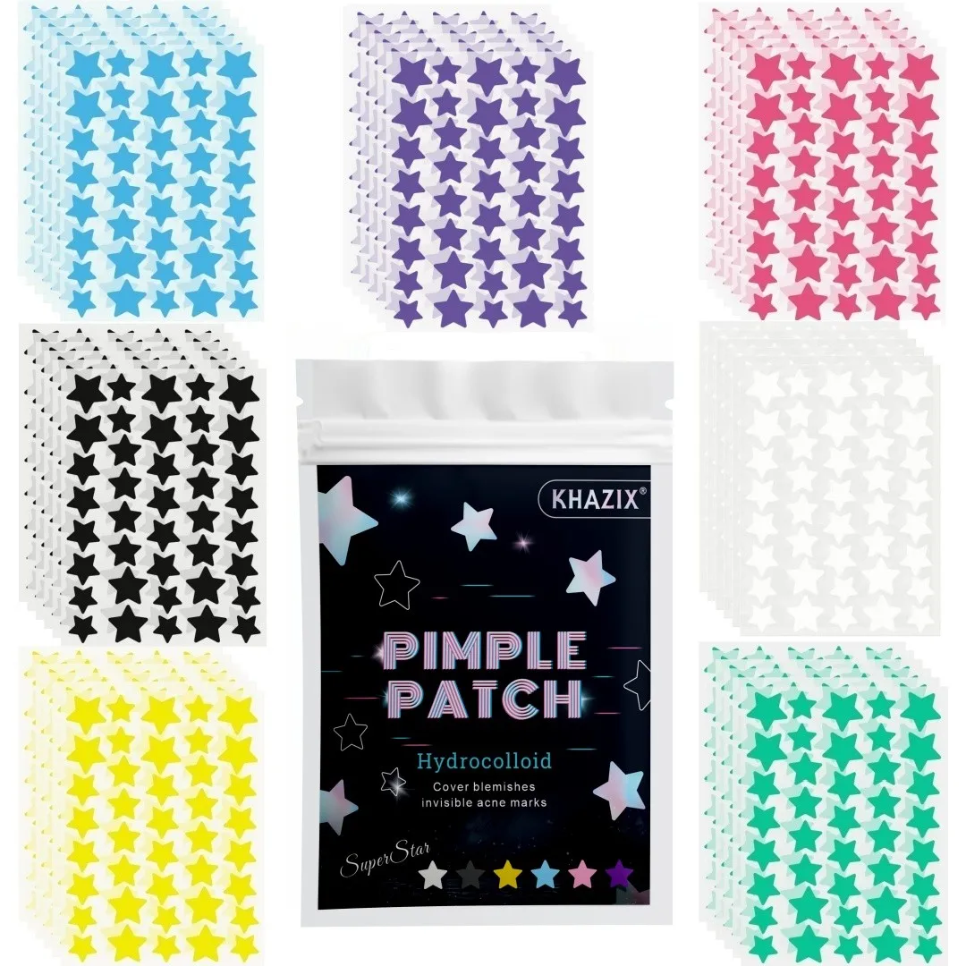 280/1120/1680pcs of multi-color star acne patches, facial acne patches, concealer acne patches, and pimples patches, ultra-thin