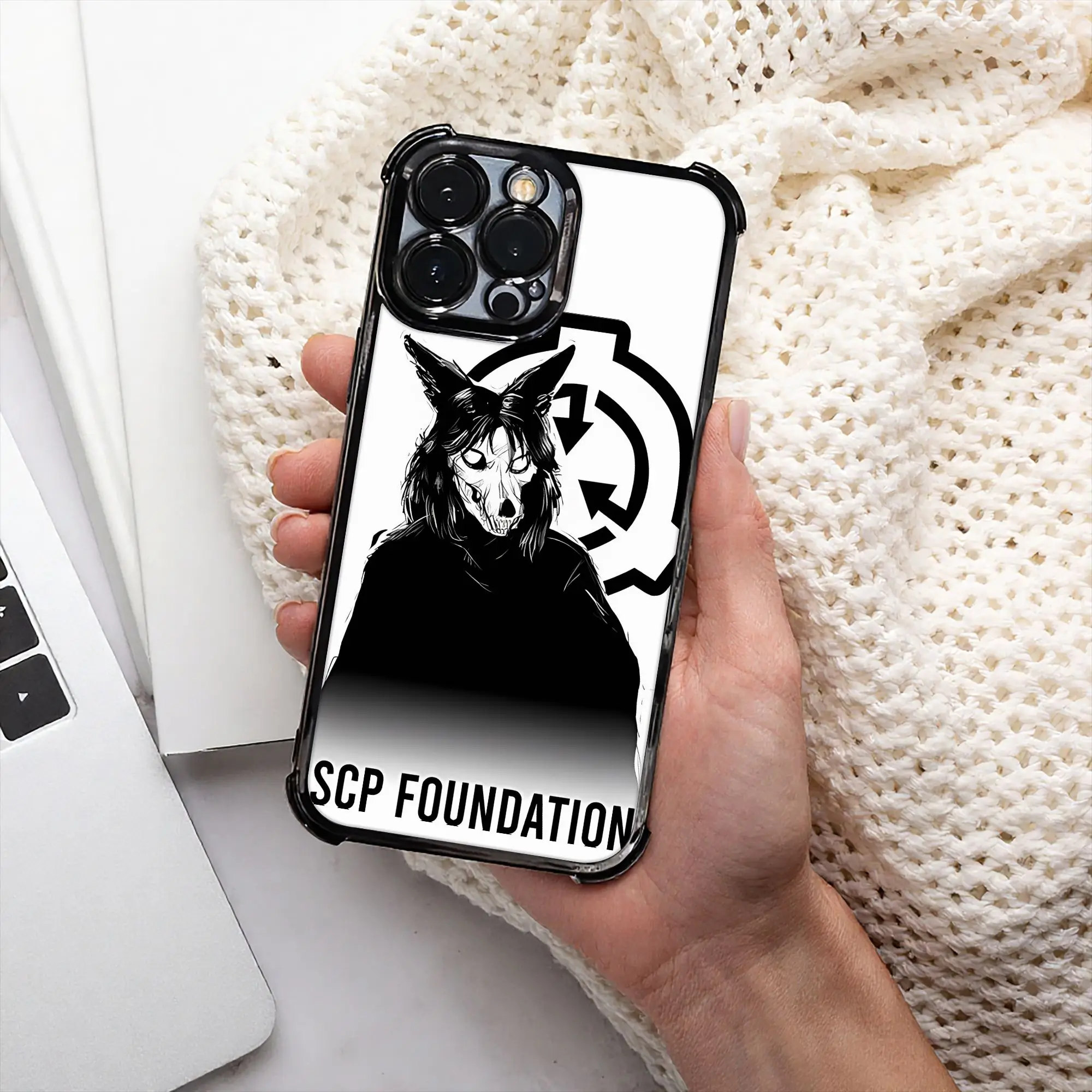 MalO wolf skull Phone Case SCP Foundation Electroplating Process IPhone Various Models